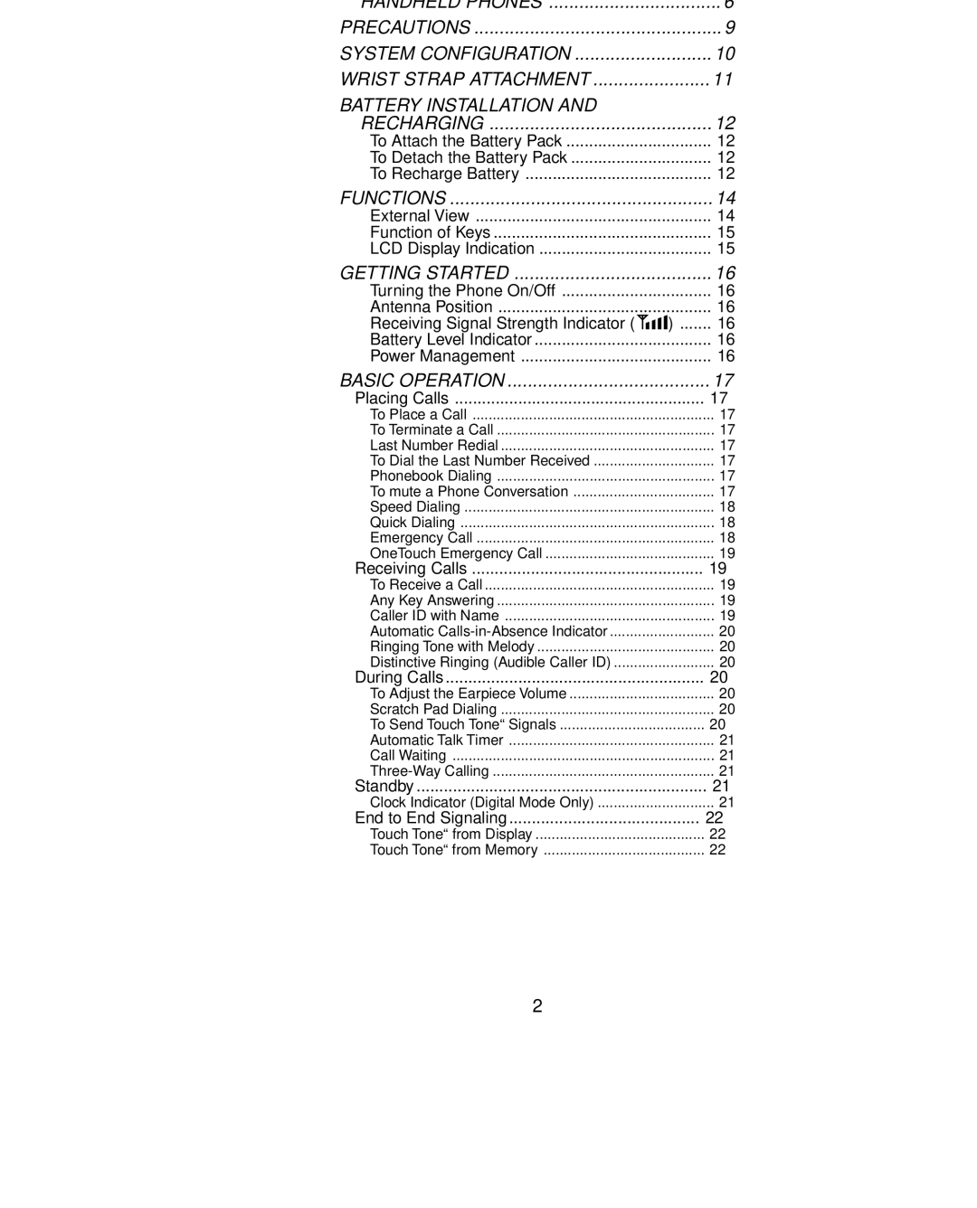 Audiovox CDM-4000, CDM-4000 XL manual Table of Contents 