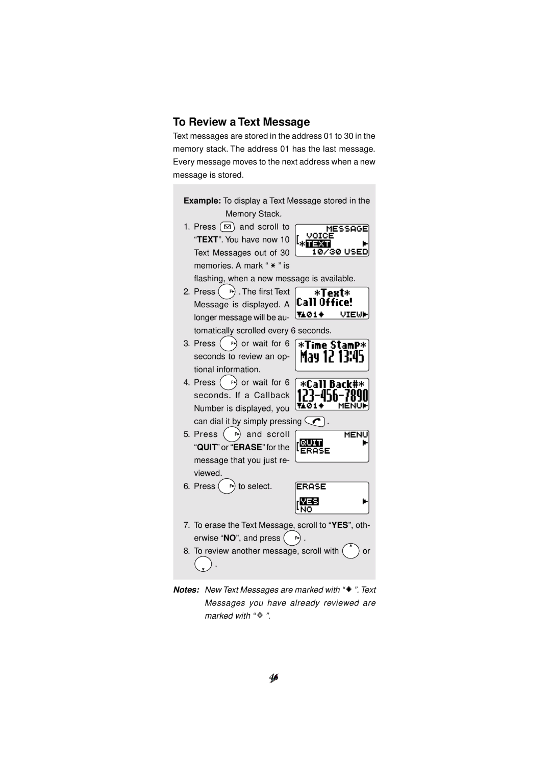 Audiovox CDM-4000, CDM-4000 XL manual To Review a Text Message 