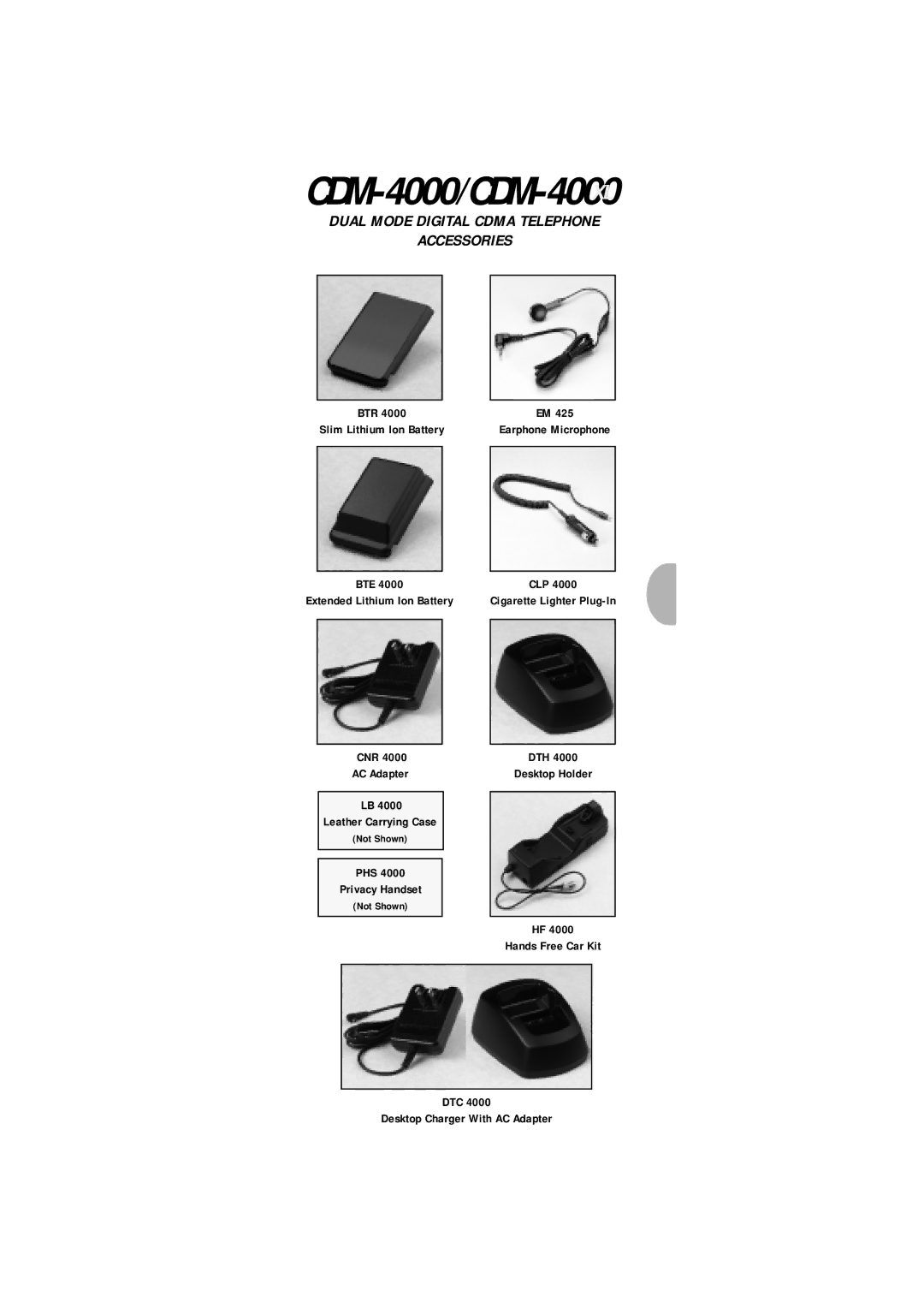 Audiovox CDM-4000, CDM-4000 XL manual CDM-4000/CDM-4000XL 