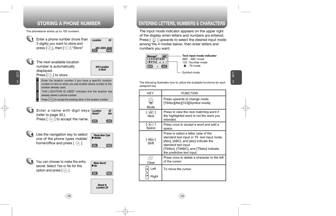 Audiovox CDM-8200 warranty Enter a name with digit keys Location Refer to, Press To accept the name 