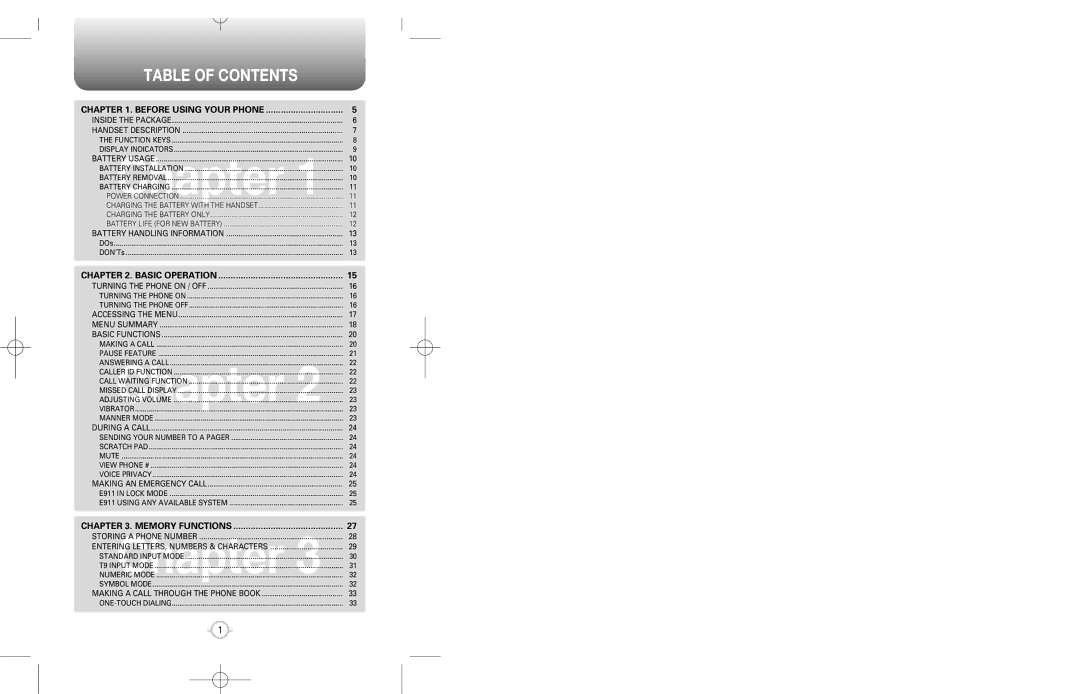 Audiovox CDM-8200 warranty Chapter, Table of Contents 