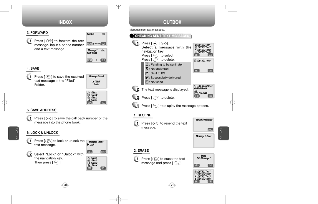 Audiovox CDM-8200 warranty Inbox Outbox, Checking Sent Text Messages 