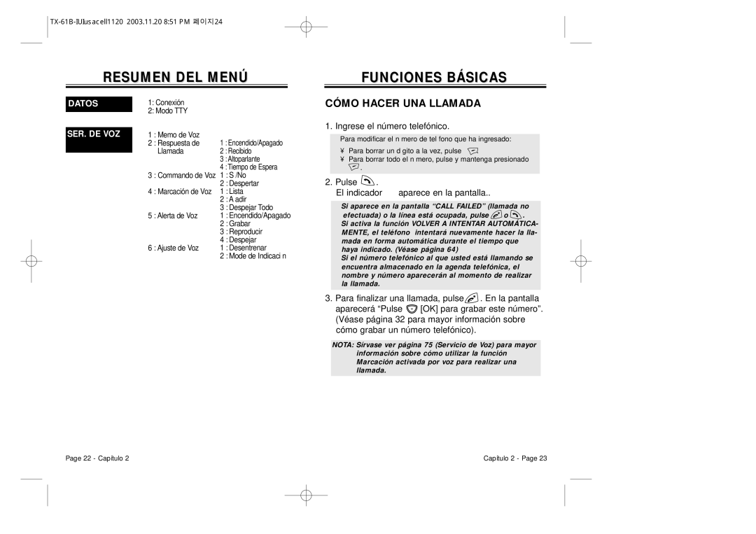 Audiovox CDM 8400 manual Funciones Básicas, Cómo Hacer UNA Llamada, Ingrese el número telefónico 