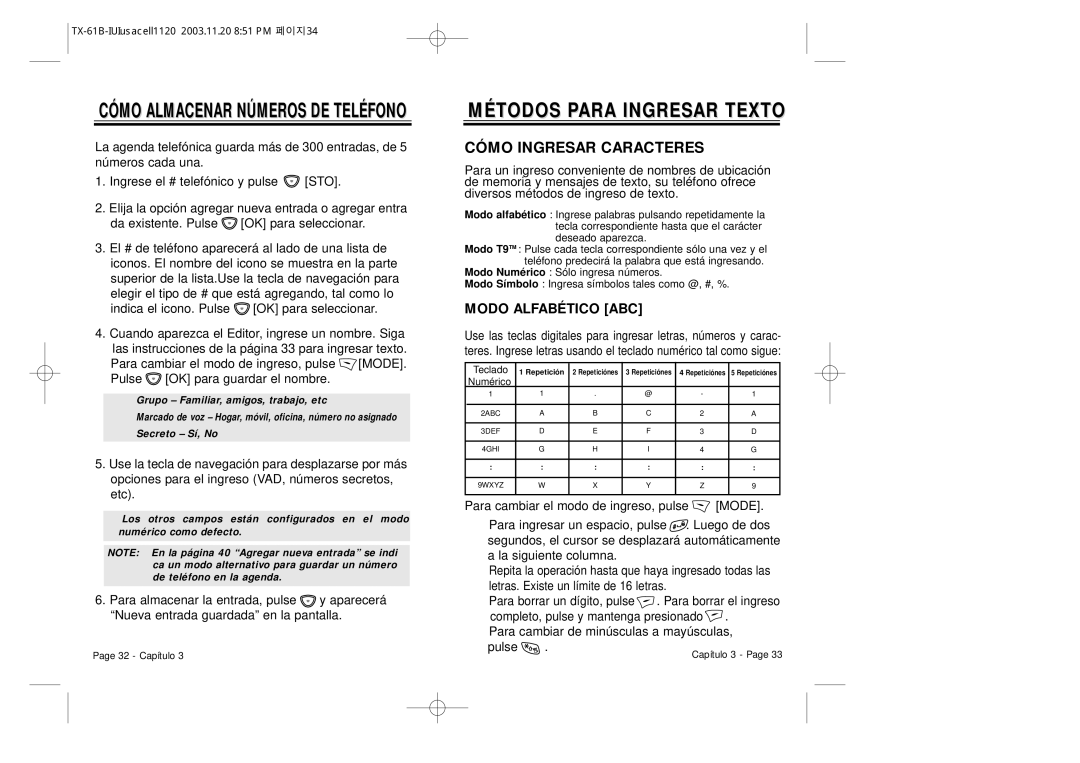 Audiovox CDM 8400 manual Cómo Ingresar Caracteres, Para cambiar de minúsculas a mayúsculas Pulse 