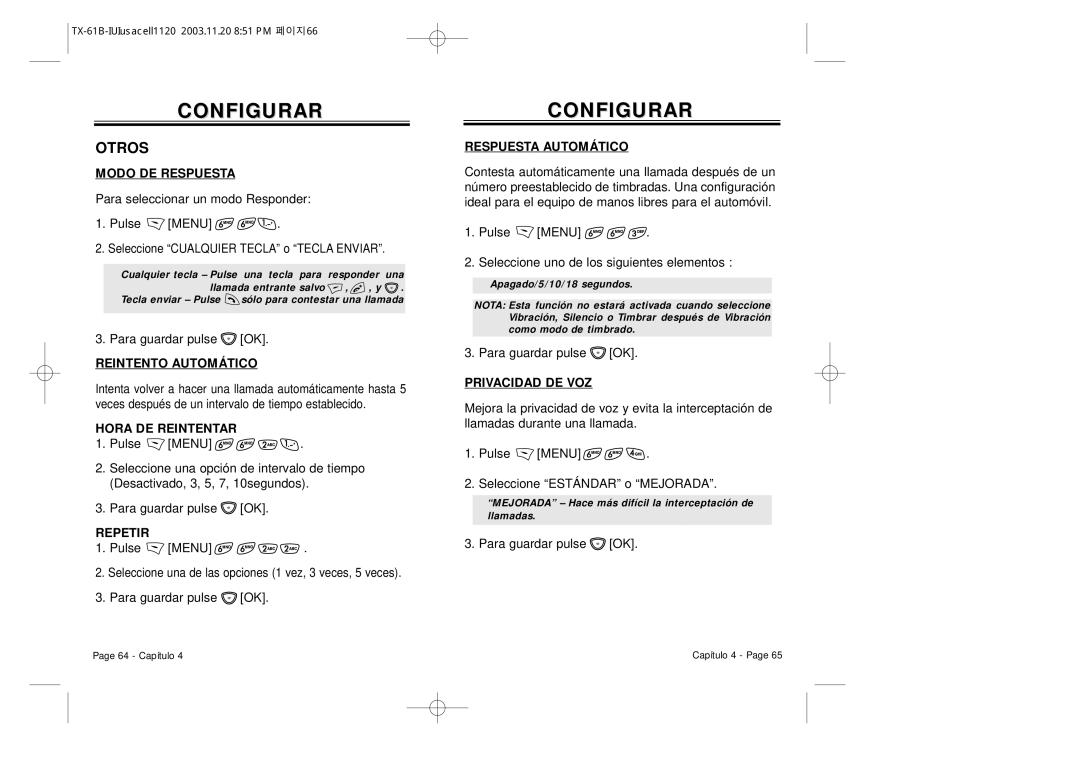 Audiovox CDM 8400 manual Otros 