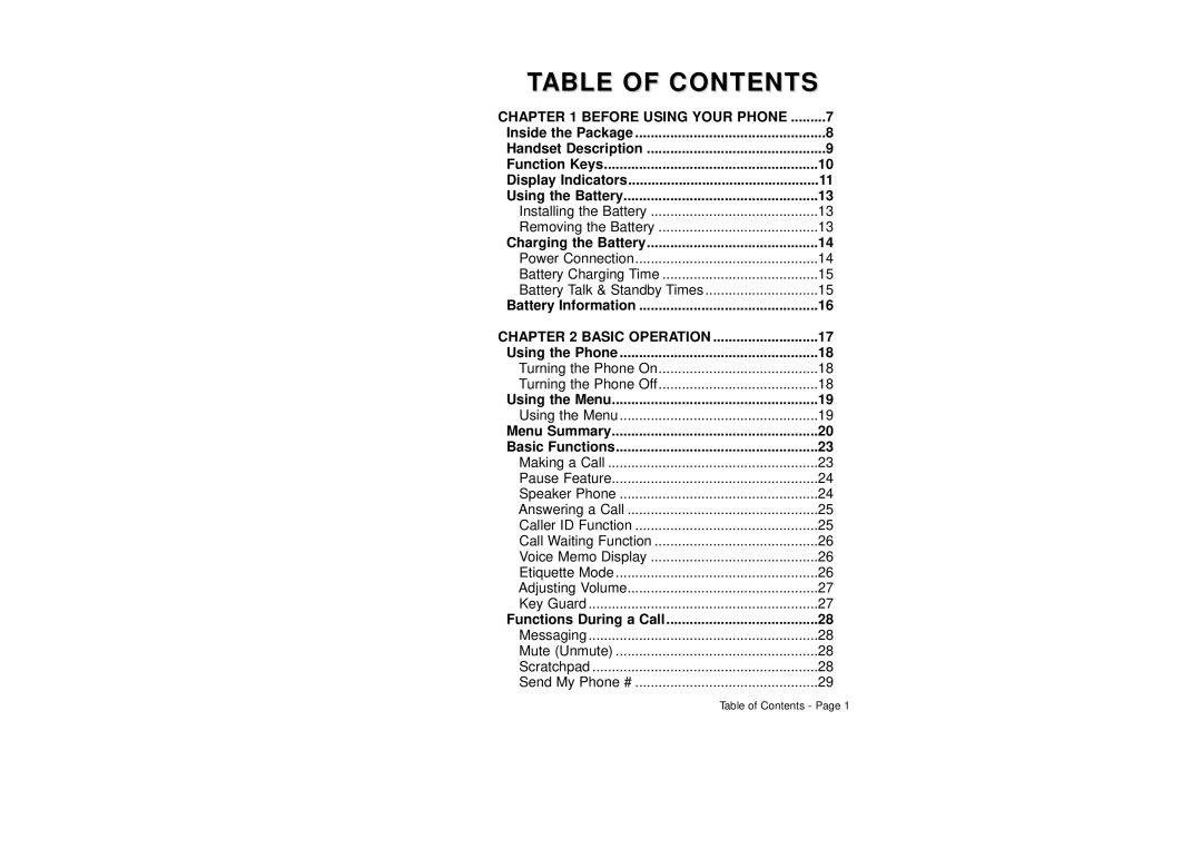 Audiovox CDM-8410 owner manual Ttableable Ofof Contentscontents 