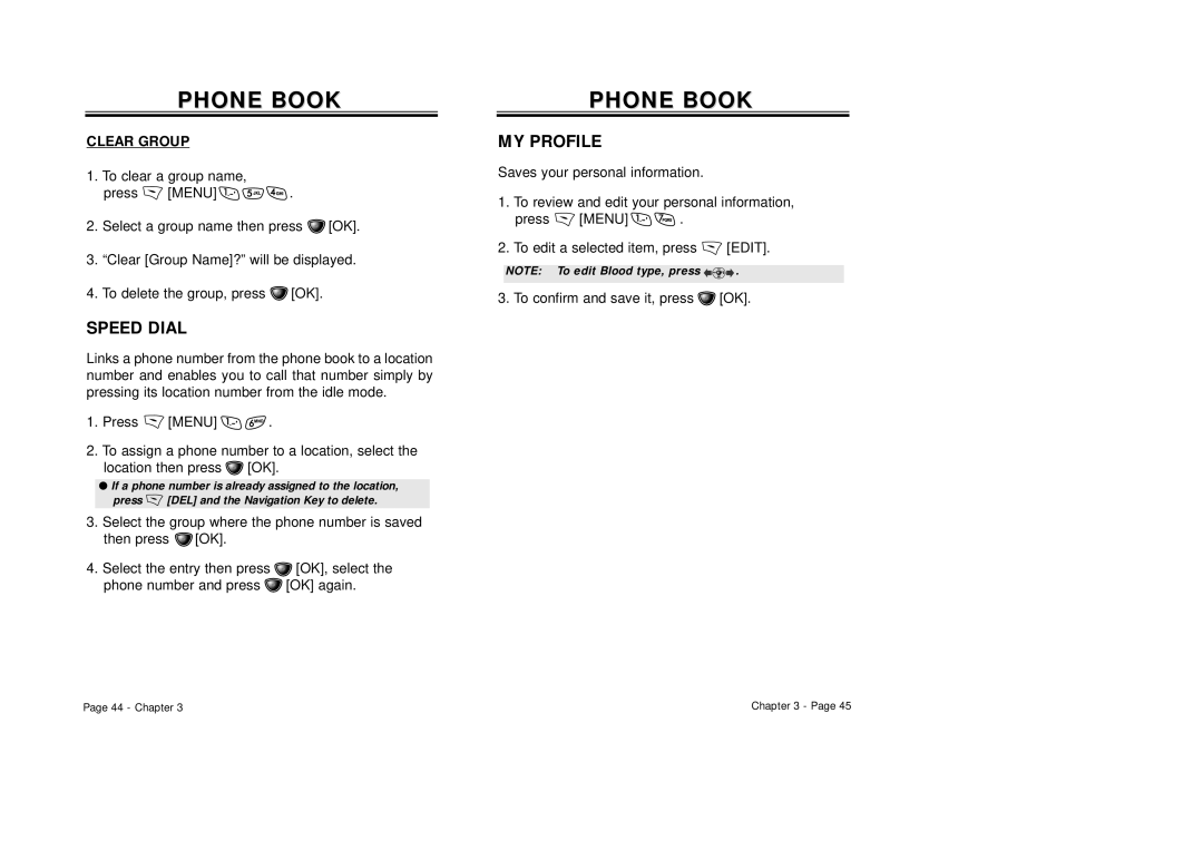 Audiovox CDM-8410 owner manual Speed Dial, MY Profile 