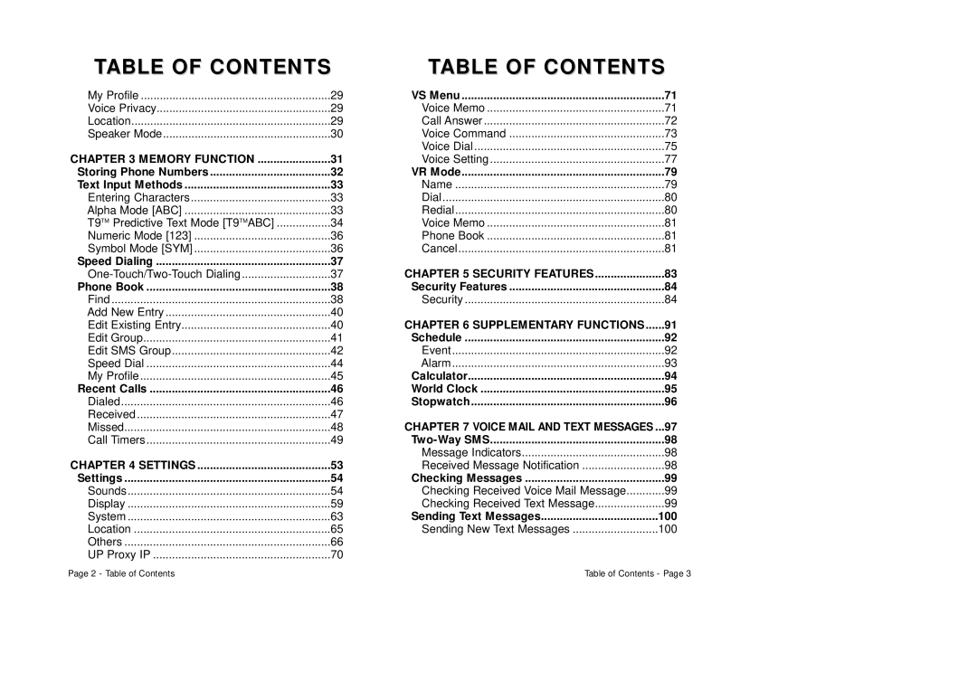 Audiovox CDM-8410 owner manual Table of Contents 