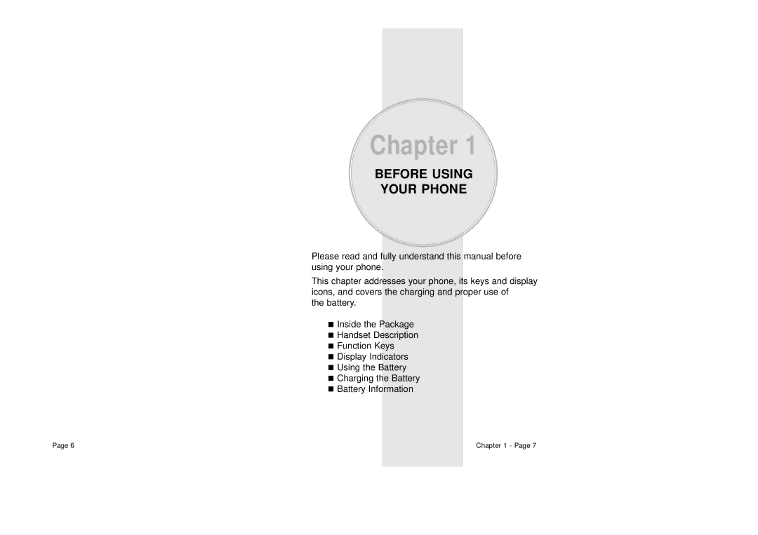 Audiovox CDM-8410 owner manual Chapter, Before Using Your Phone 