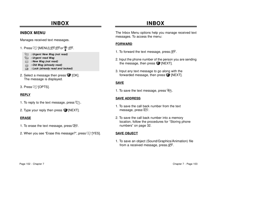 Audiovox CDM-8410 owner manual Inbox Menu 