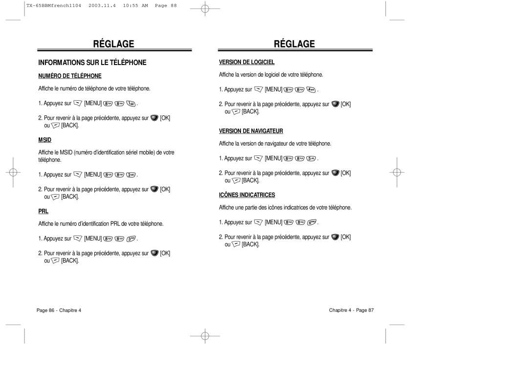 Audiovox CDM 8450 owner manual Informations SUR LE Téléphone 