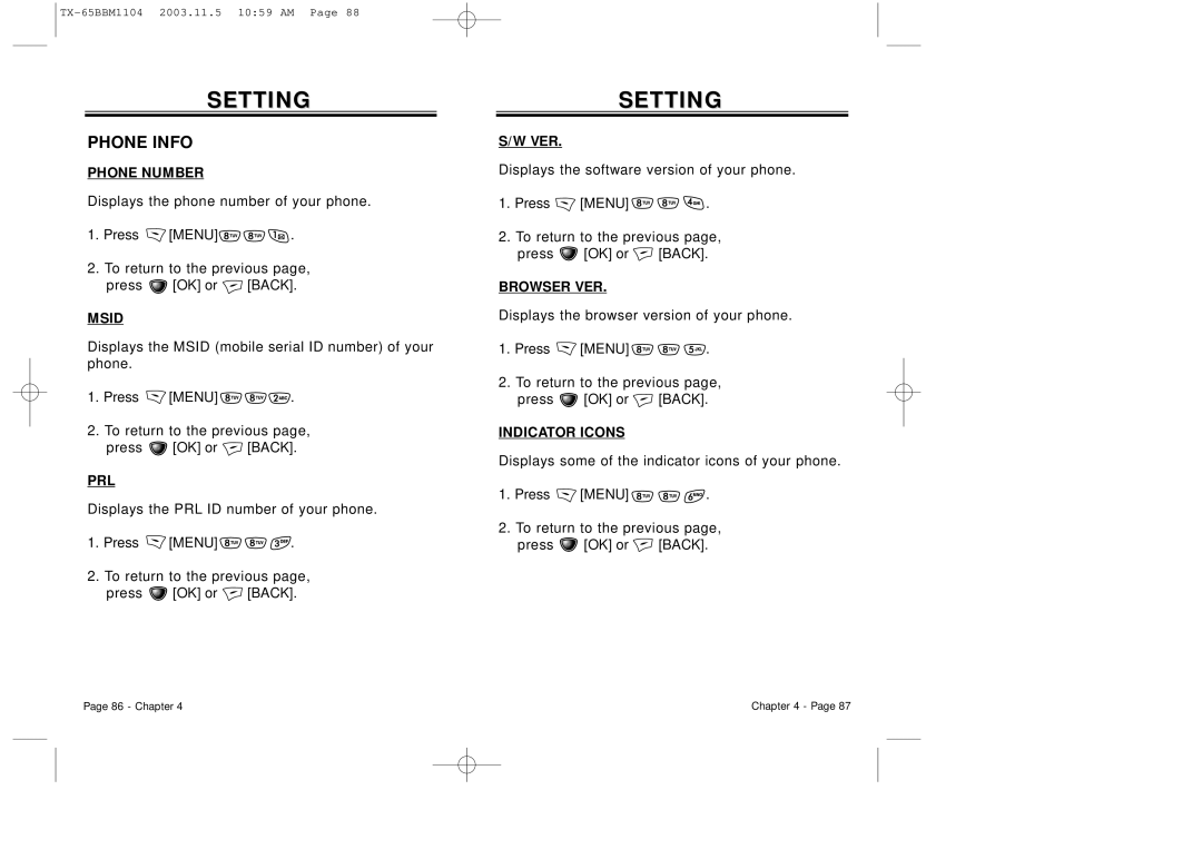 Audiovox CDM 8450 owner manual Phone Info 