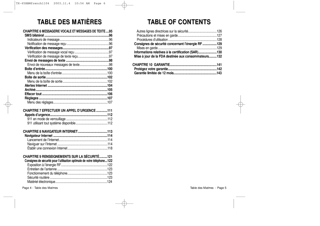 Audiovox CDM 8450 owner manual Table of Contents 