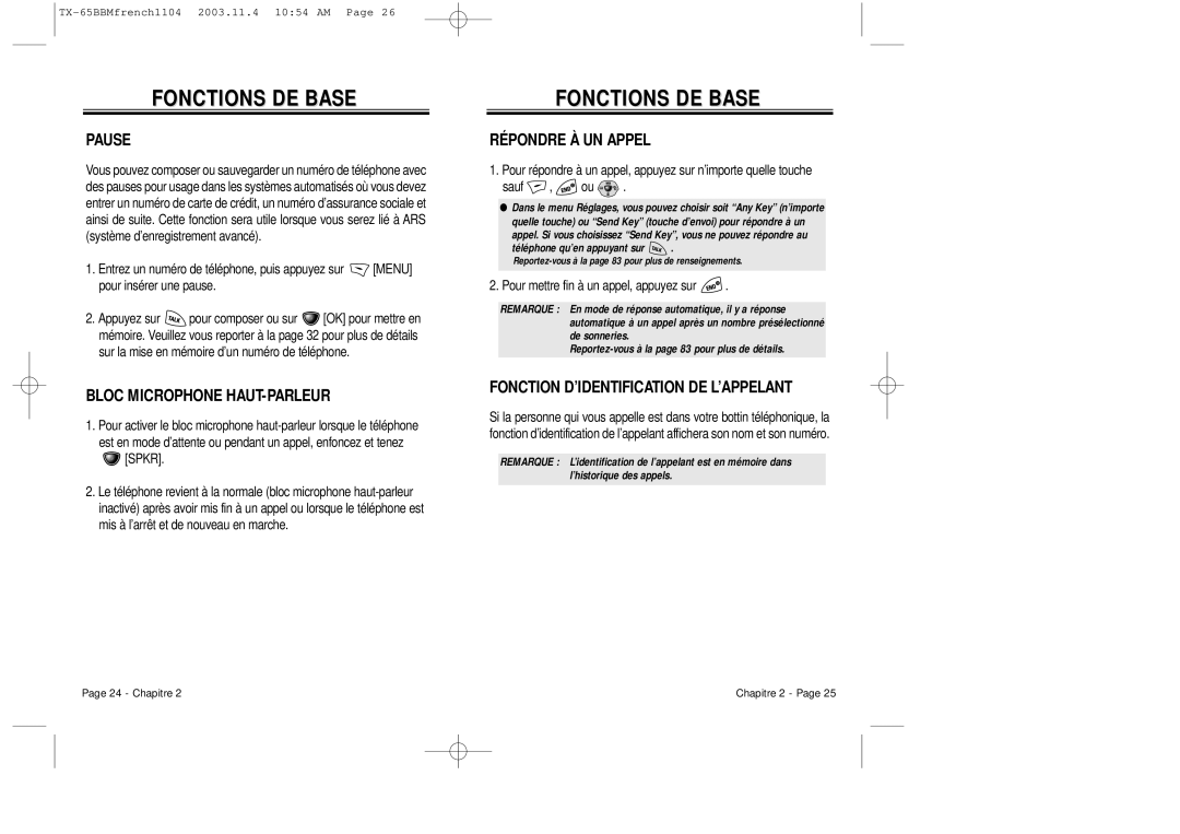 Audiovox CDM 8450 Pause, Bloc Microphone HAUT-PARLEUR, Répondre À UN Appel, Fonction D’IDENTIFICATION DE L’APPELANT 