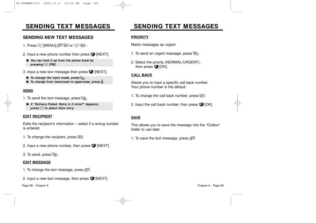 Audiovox CDM-8455 manual Sending Text Messages, Sending NEW Text Messages 