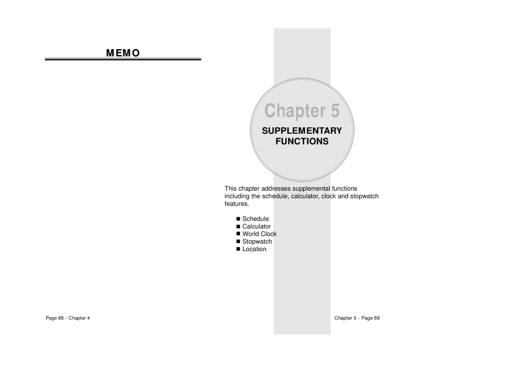 Audiovox CDM 8500 owner manual Memo, Supplementary Functions 