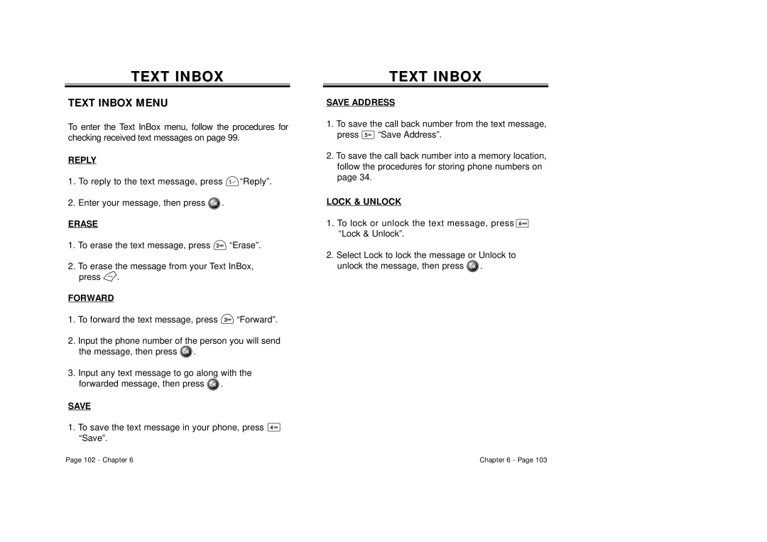 Audiovox CDM 8500 owner manual Text Inbox Menu 