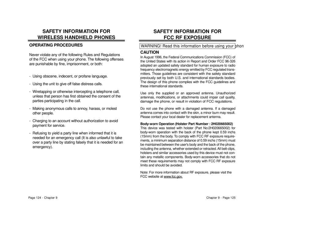 Audiovox CDM 8500 owner manual Safety Information for FCC RF Exposure 