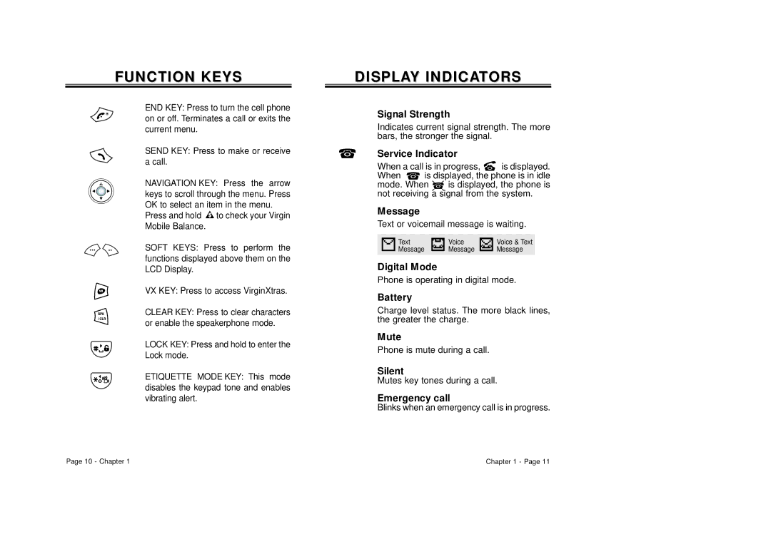 Audiovox CDM 8500 owner manual Function Keys, Displadisplayy Indicaindicatorstors 