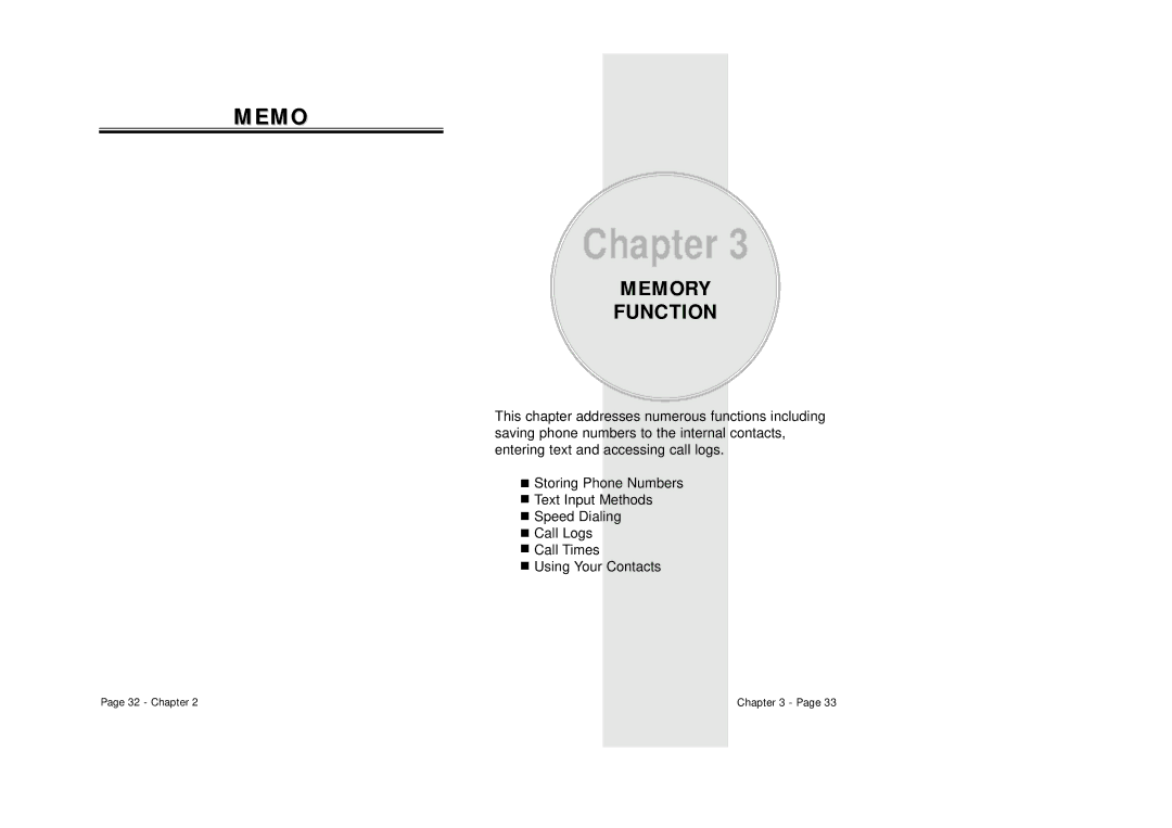 Audiovox CDM-8500 owner manual Memory Function 