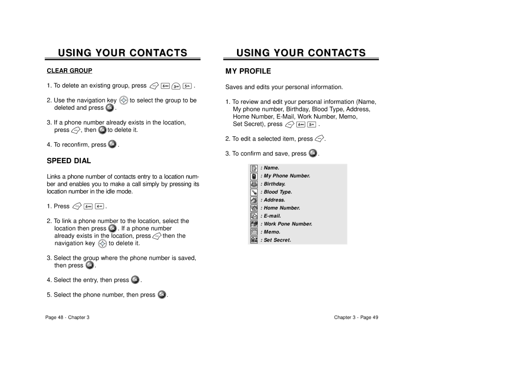 Audiovox CDM-8500 owner manual Speed Dial, Clear Group 