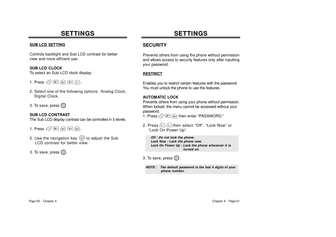 Audiovox CDM-8500 owner manual Security 