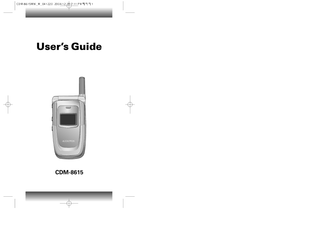 Audiovox CDM-8615 manual User’s Guide 