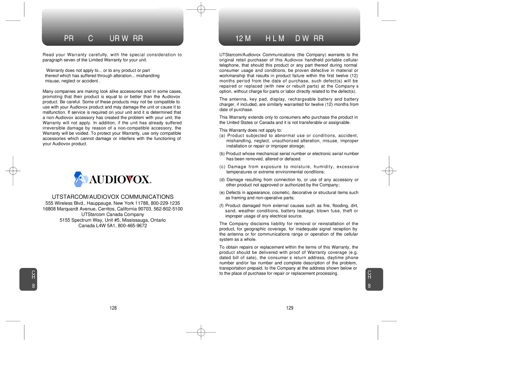 Audiovox CDM-8615 manual Protect Your Warranty, Month Limited Warranty 