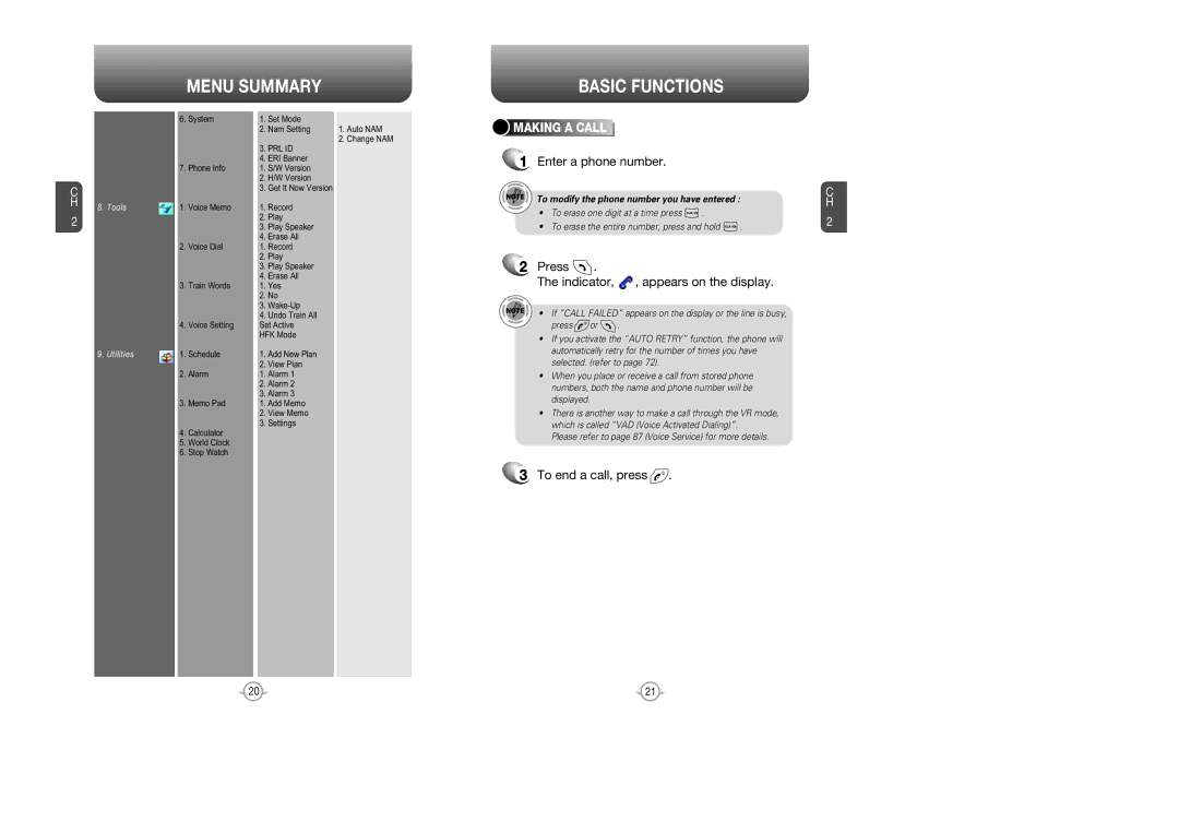 Audiovox CDM 8615 manual Basic Functions, Enter a phone number, Press Indicator, To end a call, press, Making a Call 