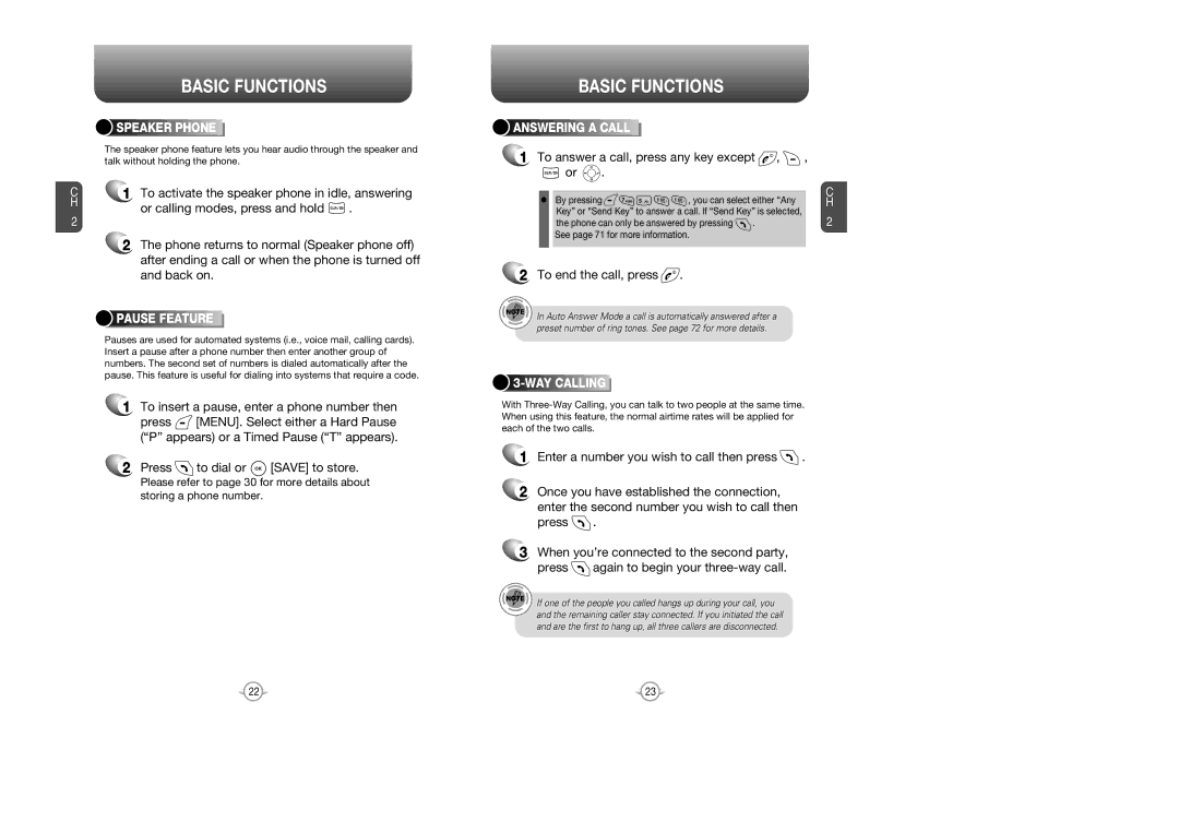 Audiovox CDM 8615 To insert a pause, enter a phone number then, Press to dial or Save to store, To end the call, press 