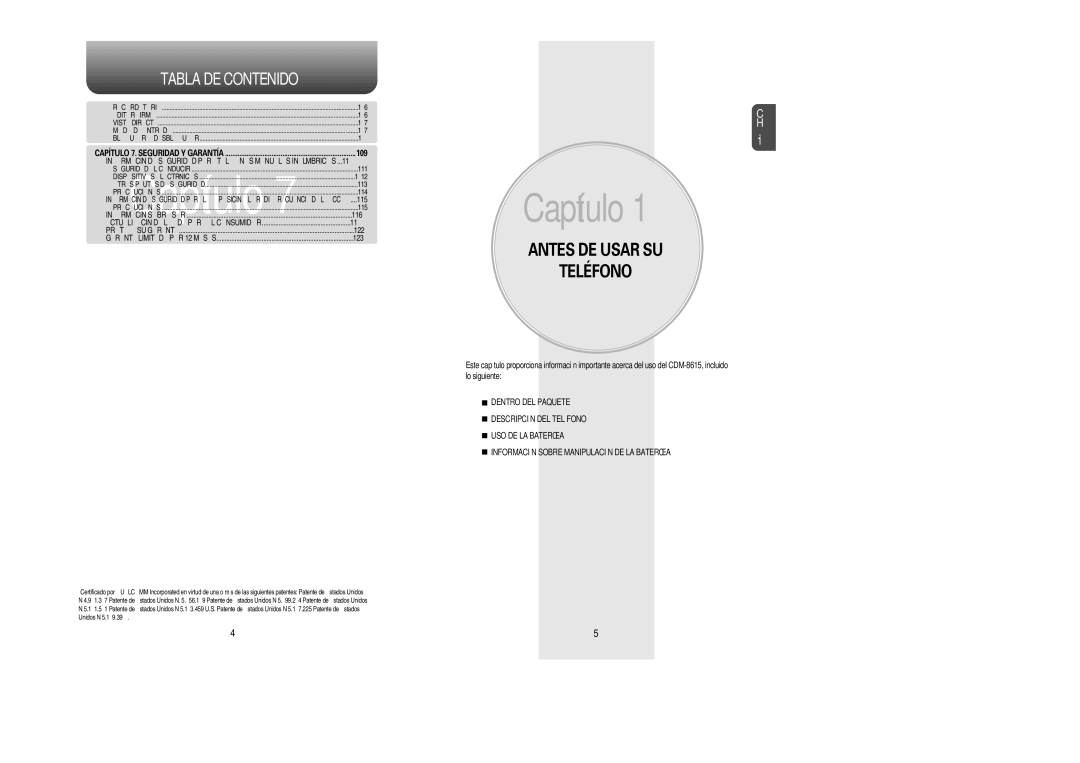 Audiovox CDM 8615 manual Capítulo 