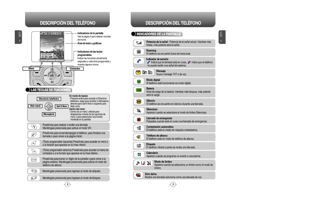 Audiovox CDM 8615 manual Indicadores DE LA Pantalla, LAS Teclas DE Funciones 