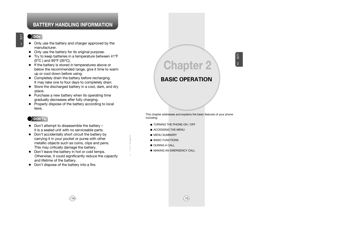 Audiovox CDM 8615 manual Battery Handling Information, DOs, DON’Ts 