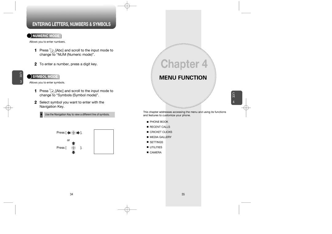 Audiovox CDM-89100C manual Numeric Mode, Symbol Mode 