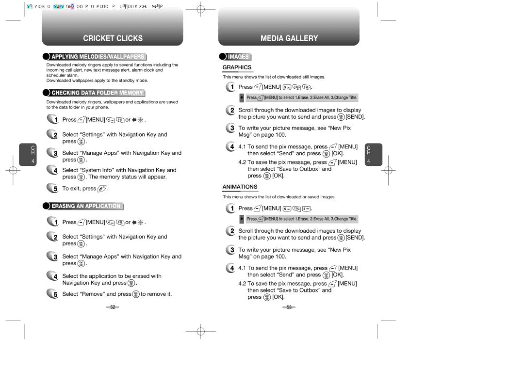 Audiovox CDM-89100C manual Media Gallery, Graphics, Menu, Animations 