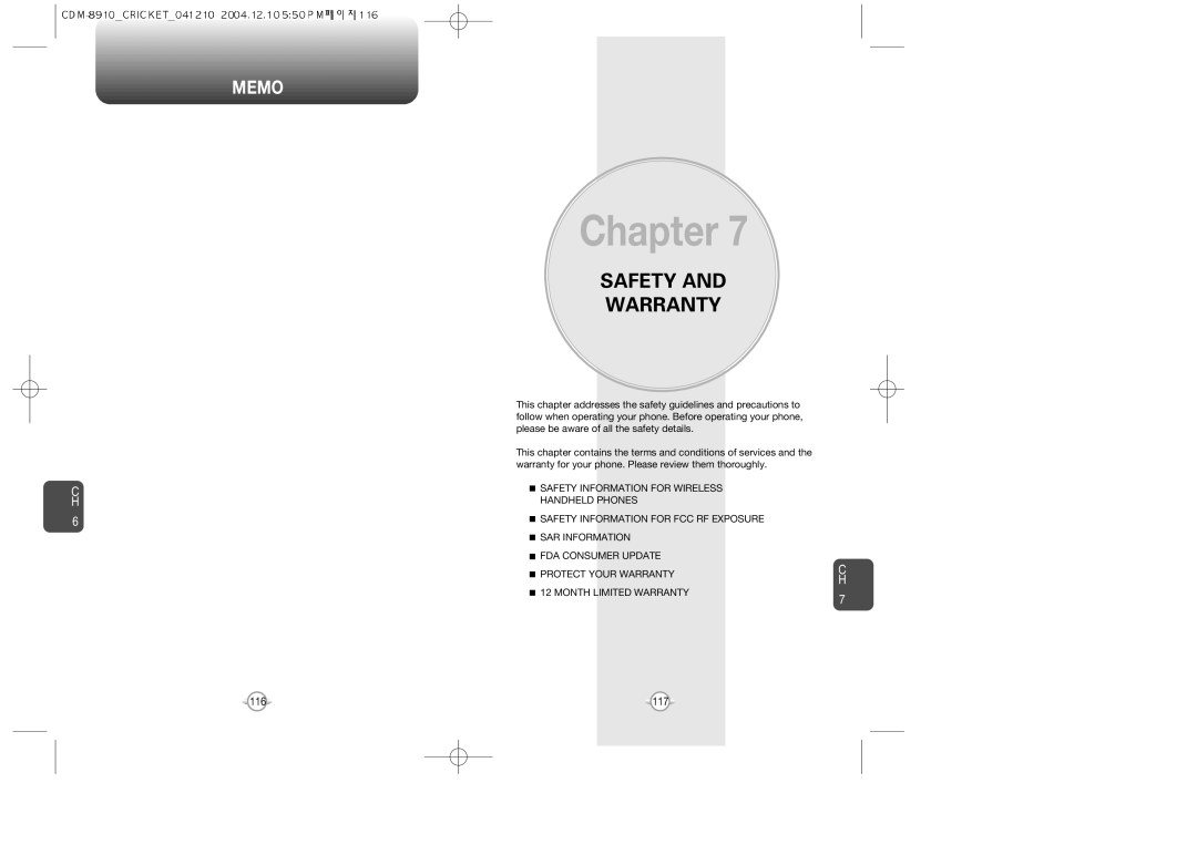 Audiovox CDM-89100C manual Safety Warranty 