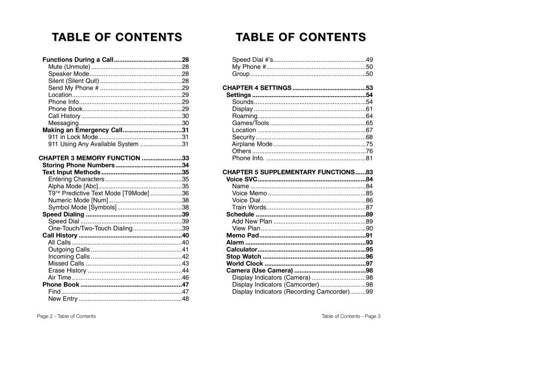 Audiovox CDM-8930 manual Table of Contents 