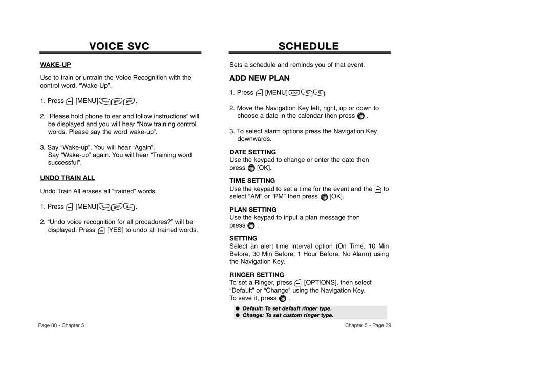 Audiovox CDM-8930 manual Scheduleschedule, ADD NEW Plan 