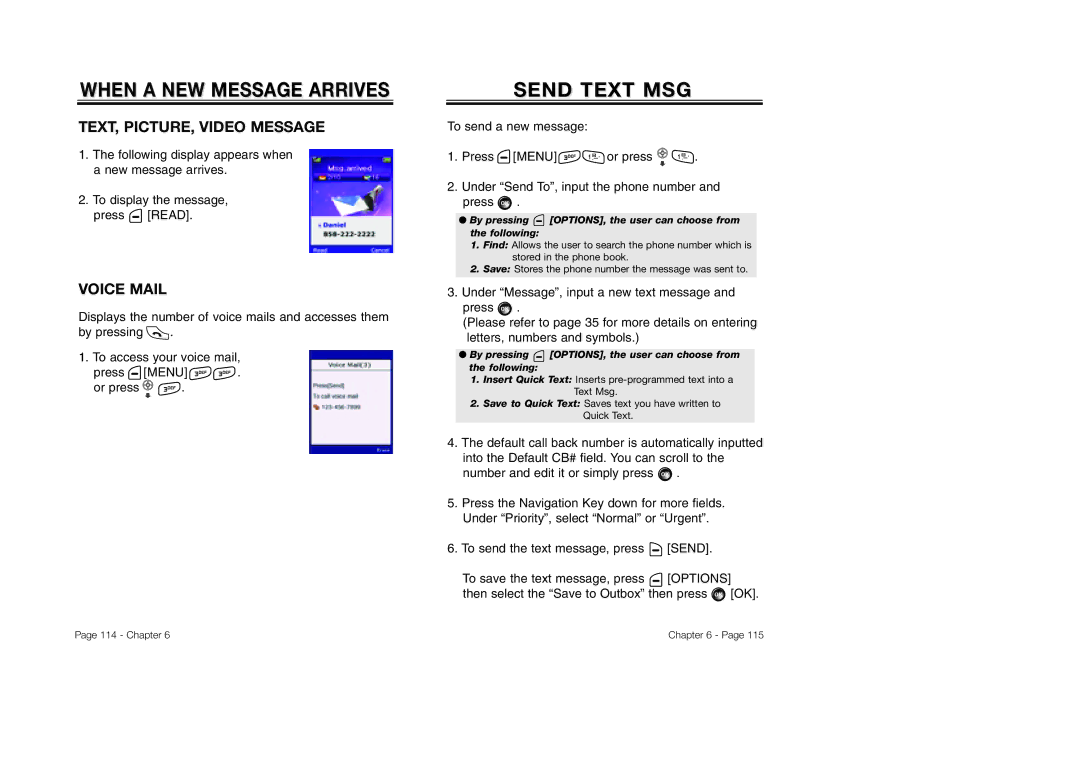 Audiovox CDM-8930 manual When a NEW Message Arrivess, TEXT, PICTURE, Video Message, Voice Mail 