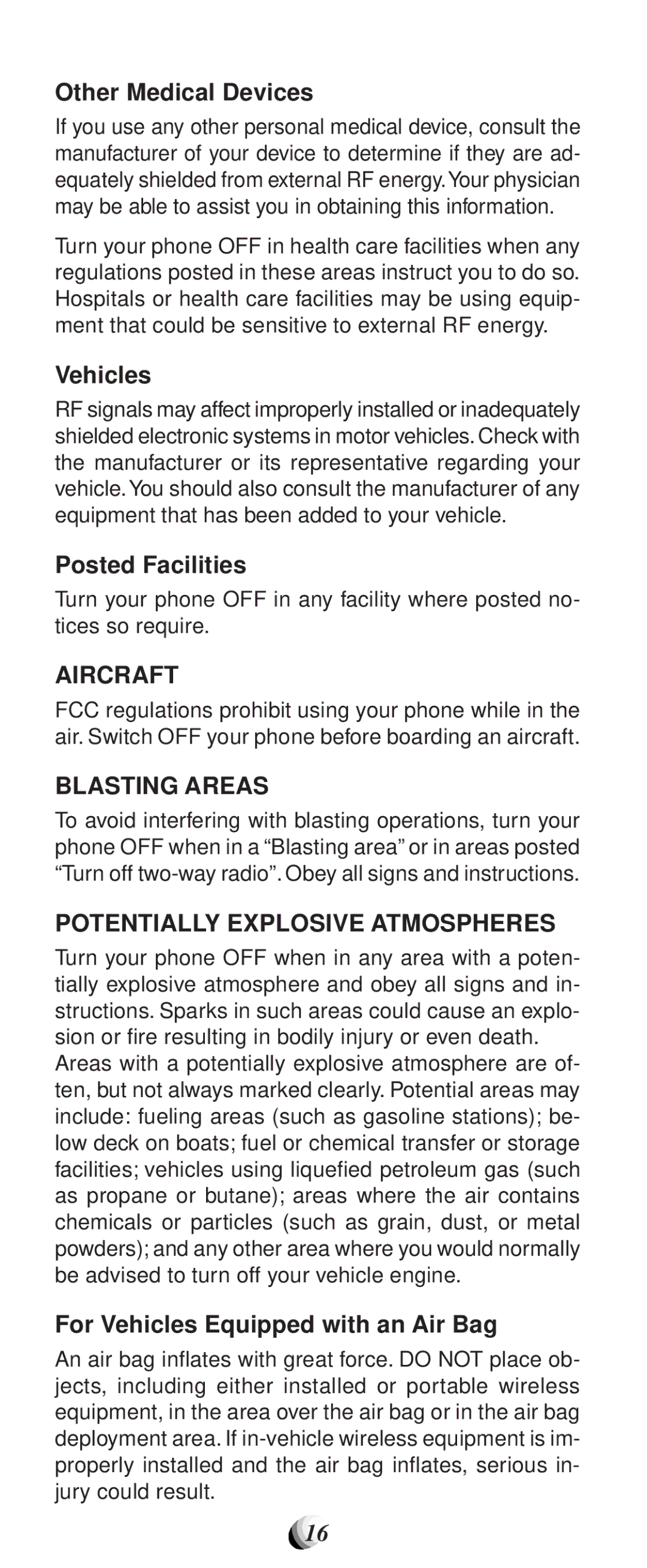 Audiovox CDM-9100 manual Aircraft 