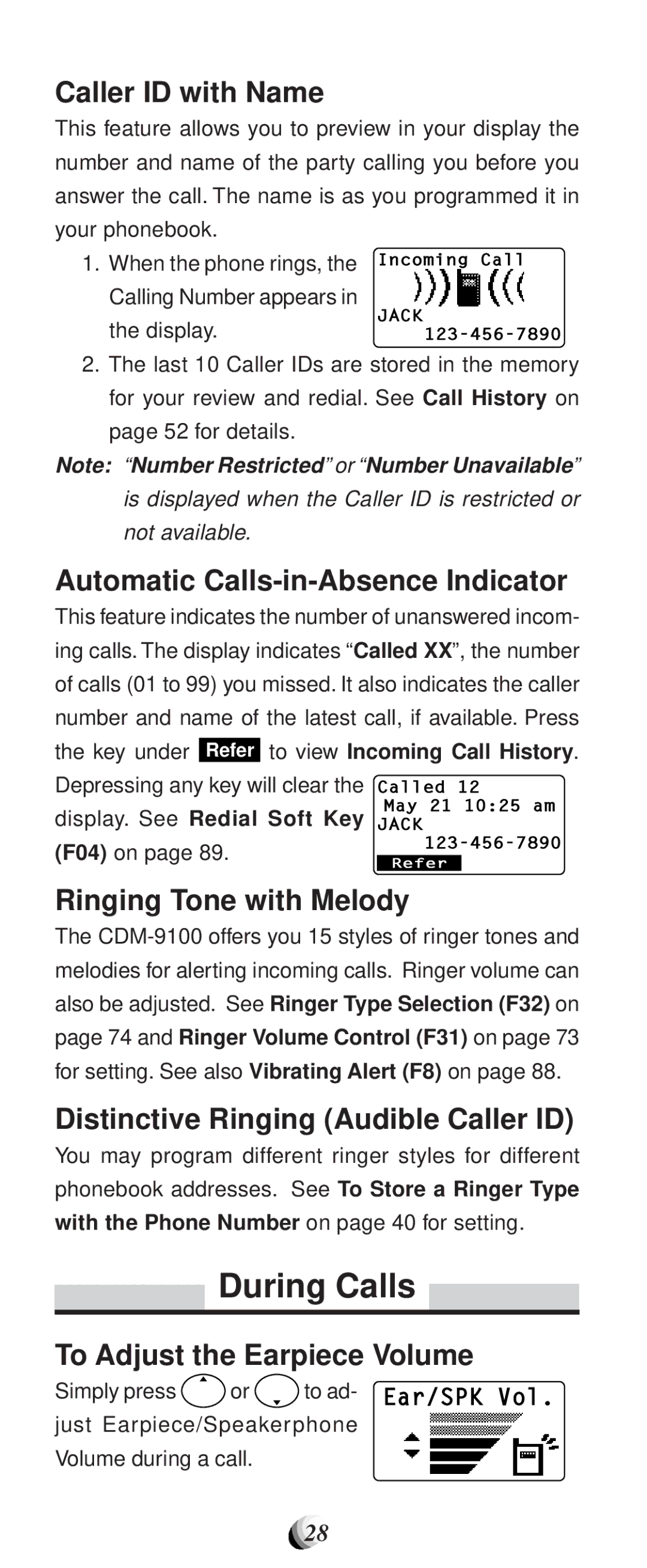 Audiovox CDM-9100 manual During Calls 