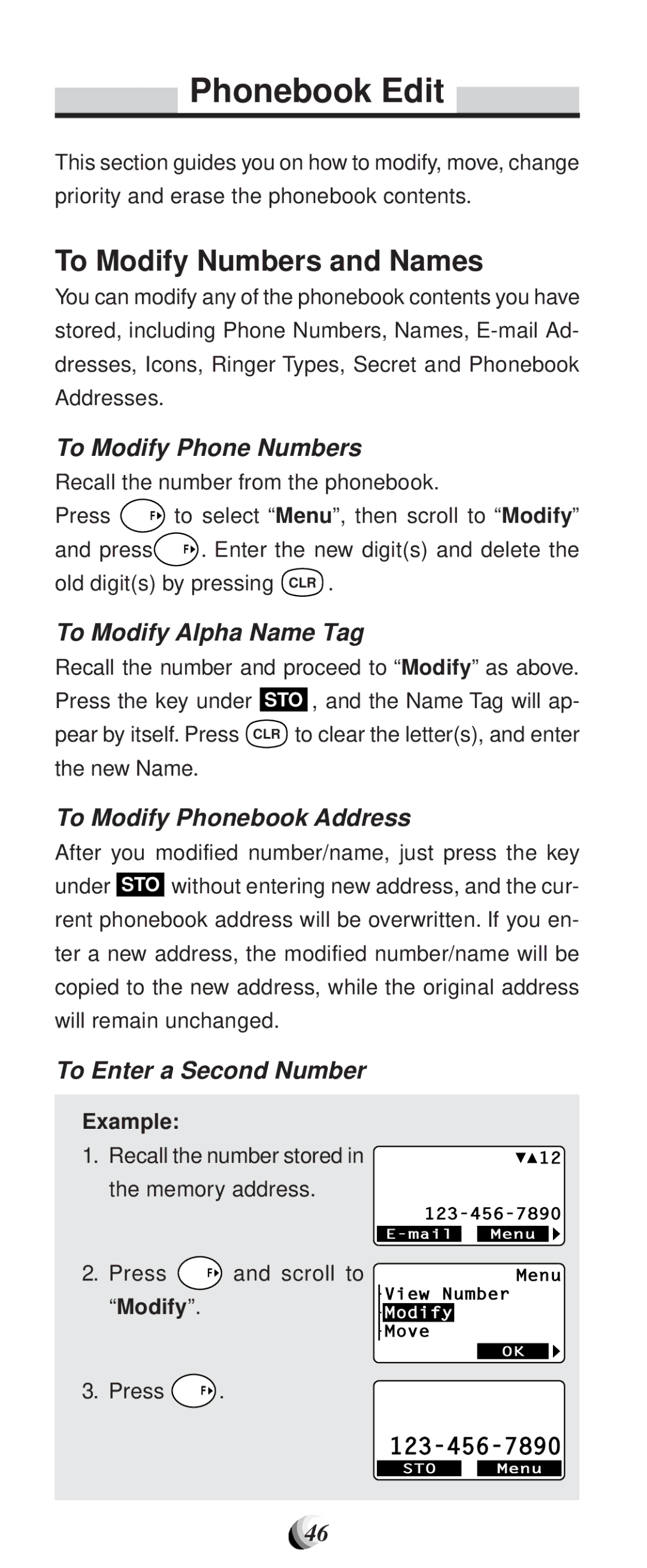 Audiovox CDM-9100 manual Phonebook Edit, To Modify Numbers and Names 