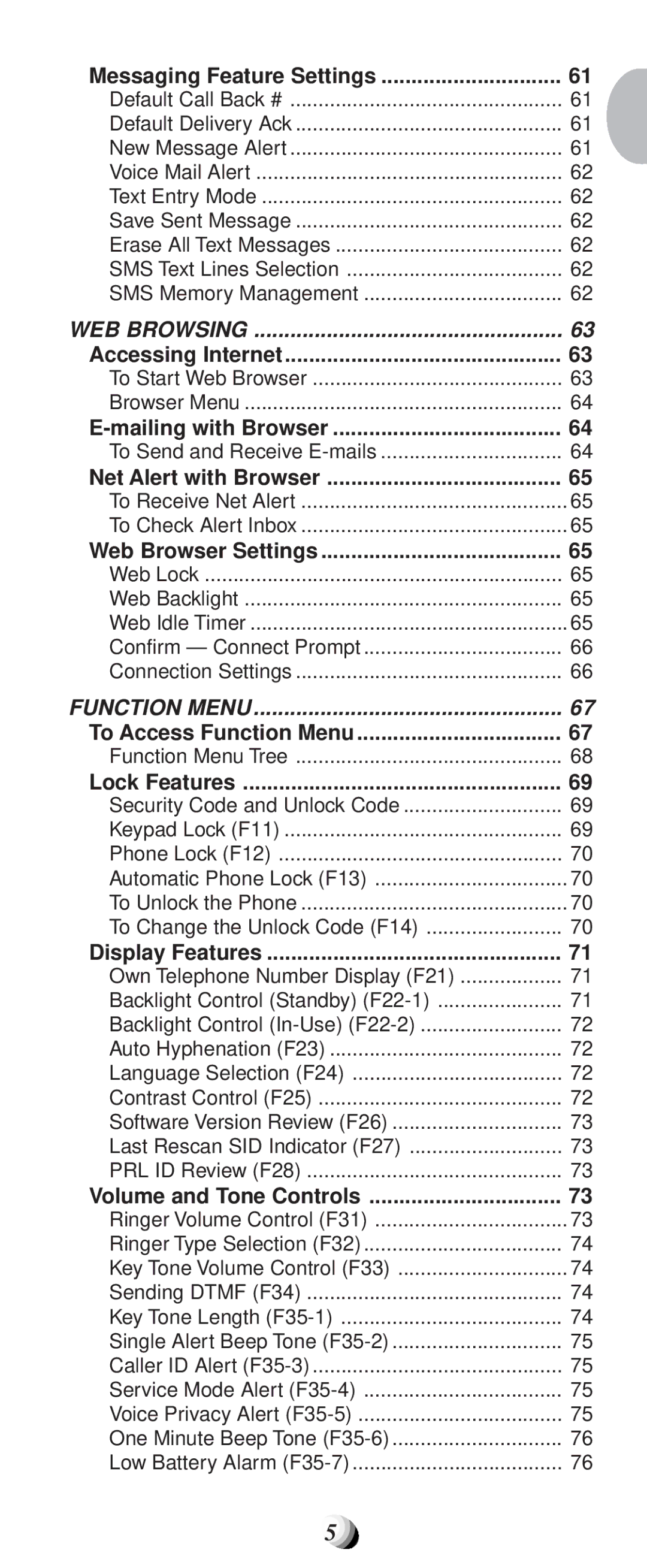 Audiovox CDM-9100 manual Messaging Feature Settings, Accessing Internet, Mailing with Browser, Net Alert with Browser 