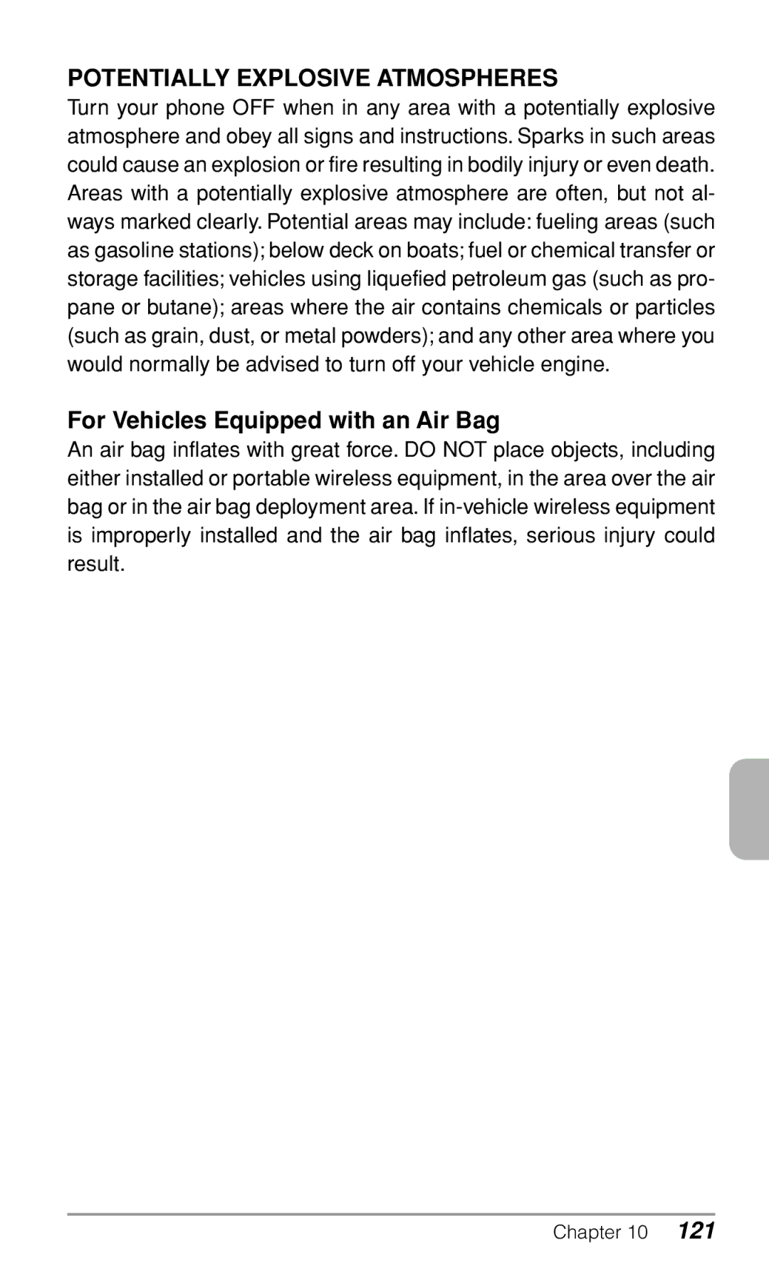 Audiovox CDM-9500 owner manual Potentially Explosive Atmospheres 