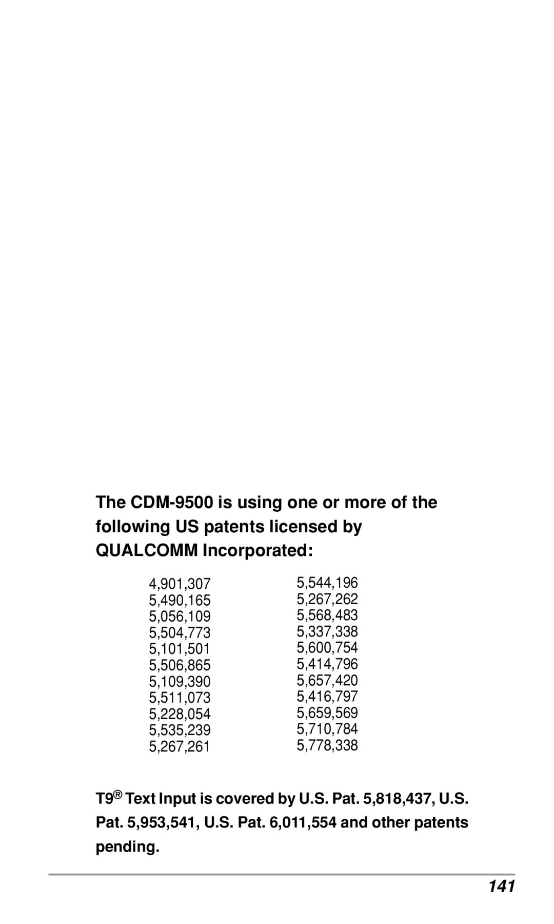 Audiovox CDM-9500 owner manual 141 