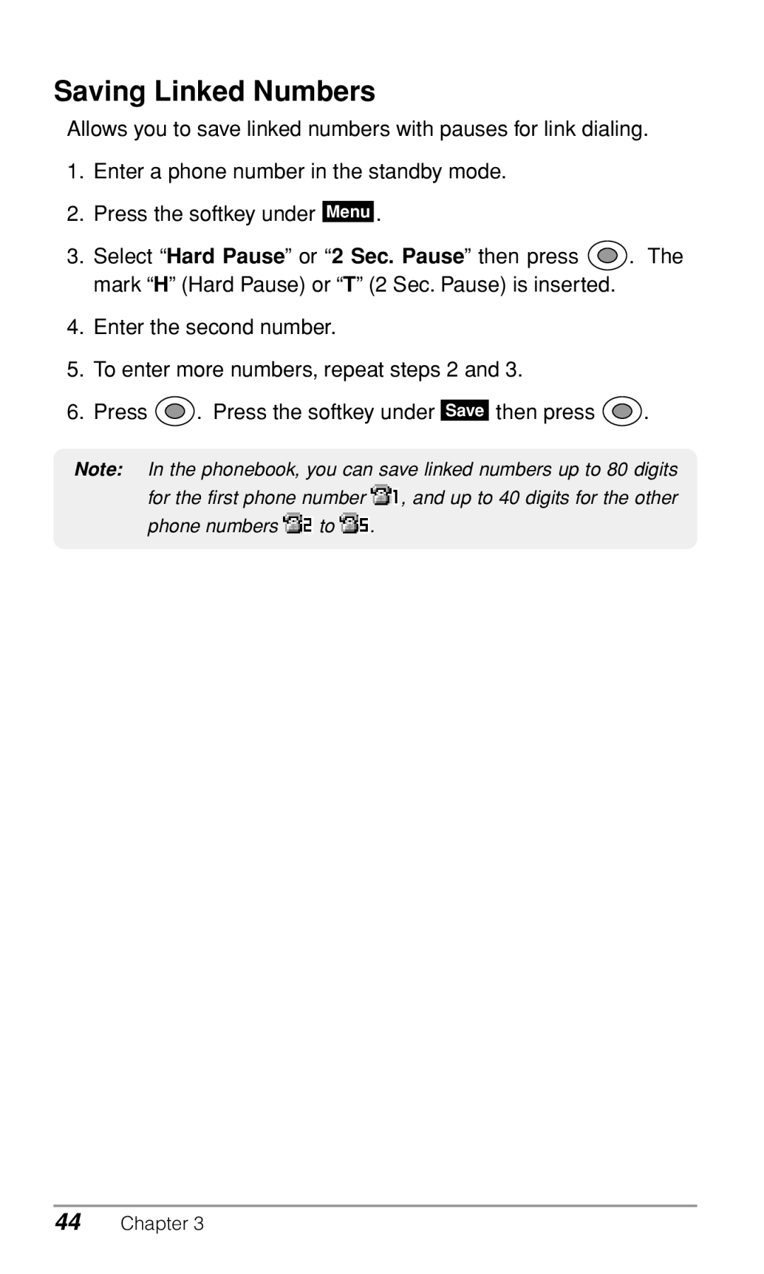 Audiovox CDM-9500 owner manual Saving Linked Numbers 