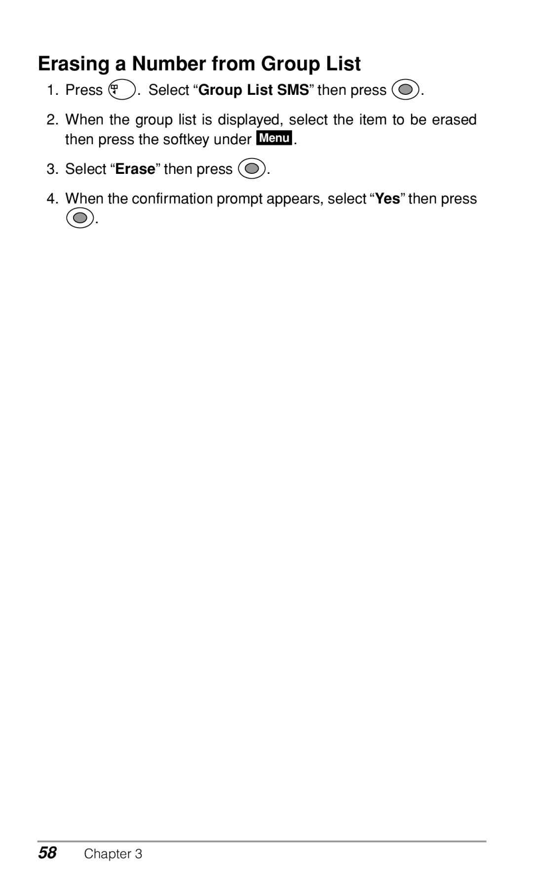 Audiovox CDM-9500 owner manual Erasing a Number from Group List 