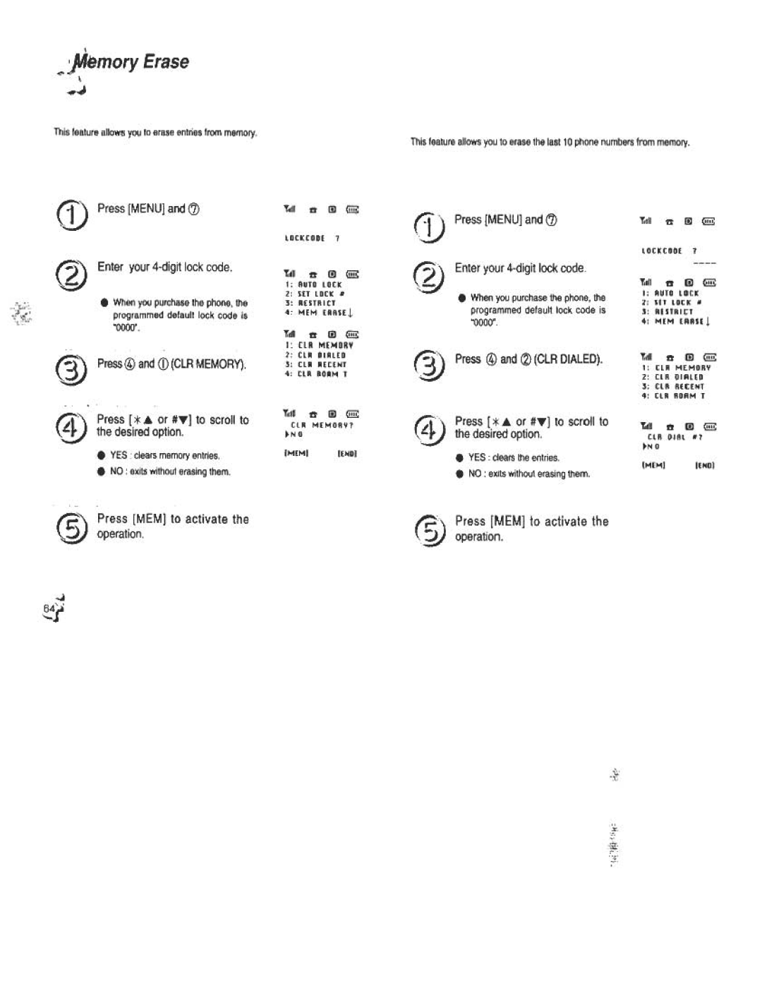 Audiovox CDM120 manual Tf\4, Press * ..or #T to scroll to Desiredoption, Press, MEM to activate, ~ operation 