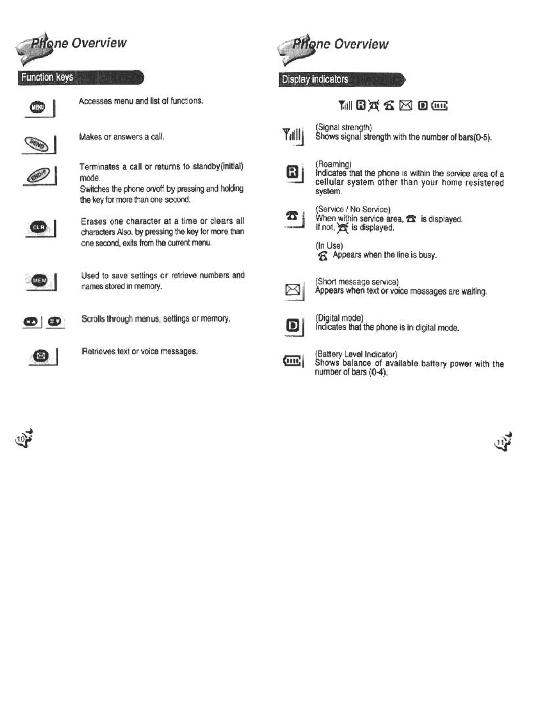 Audiovox CDM120 manual Scrollsthroughmenus,settingsor memory, Signalstrength Showssignalstrengthwiththe numberof barsO-5 