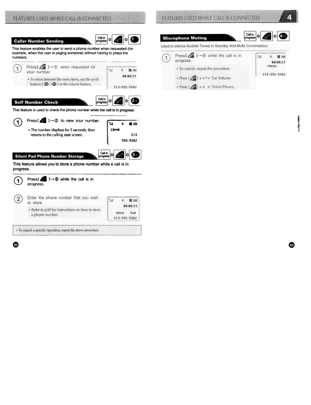 Audiovox CDM3300 manual Featuresused While Call is CONNEcTED, Returns to the calling statescreen 